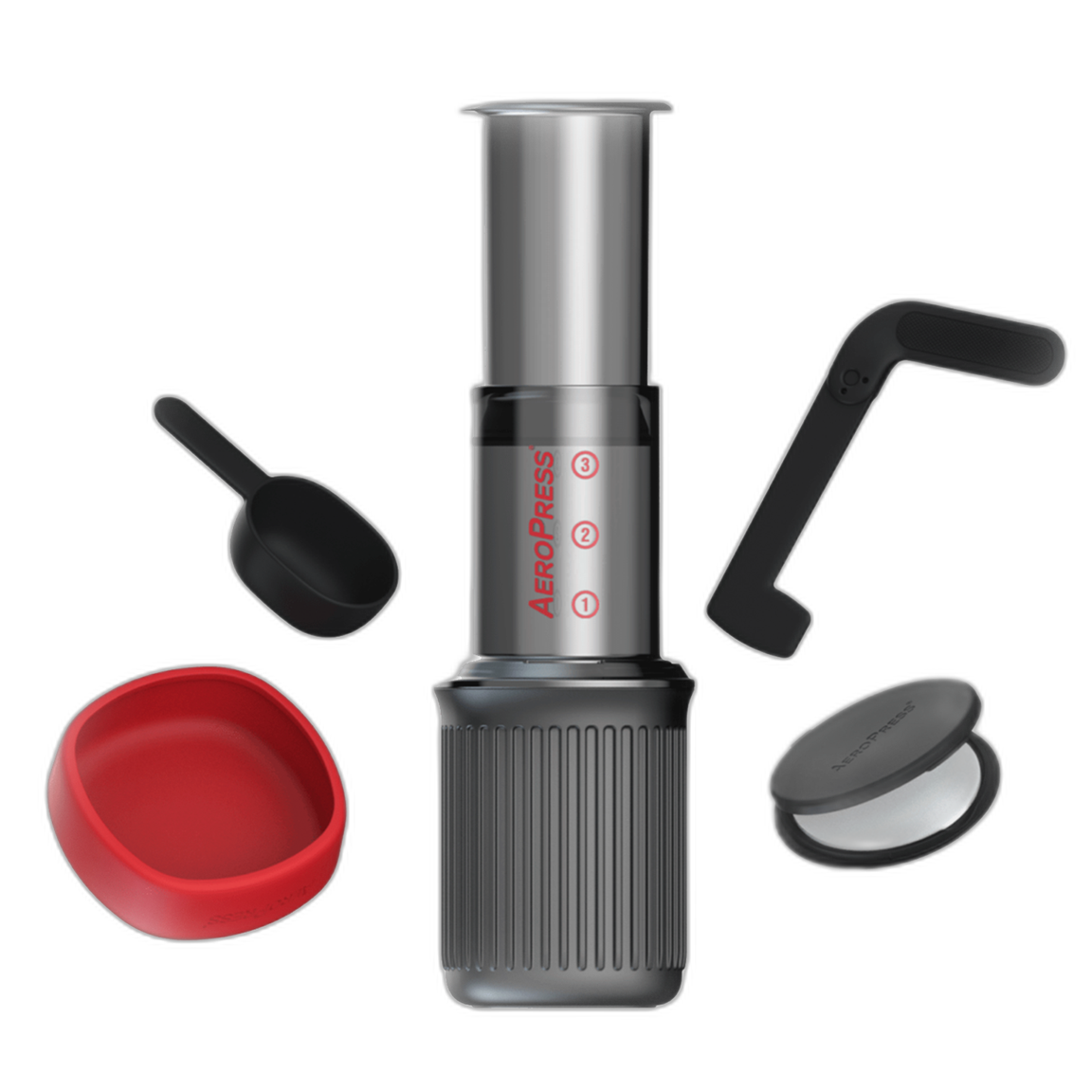 Pack Aeropress GO et filtres - fond transparent