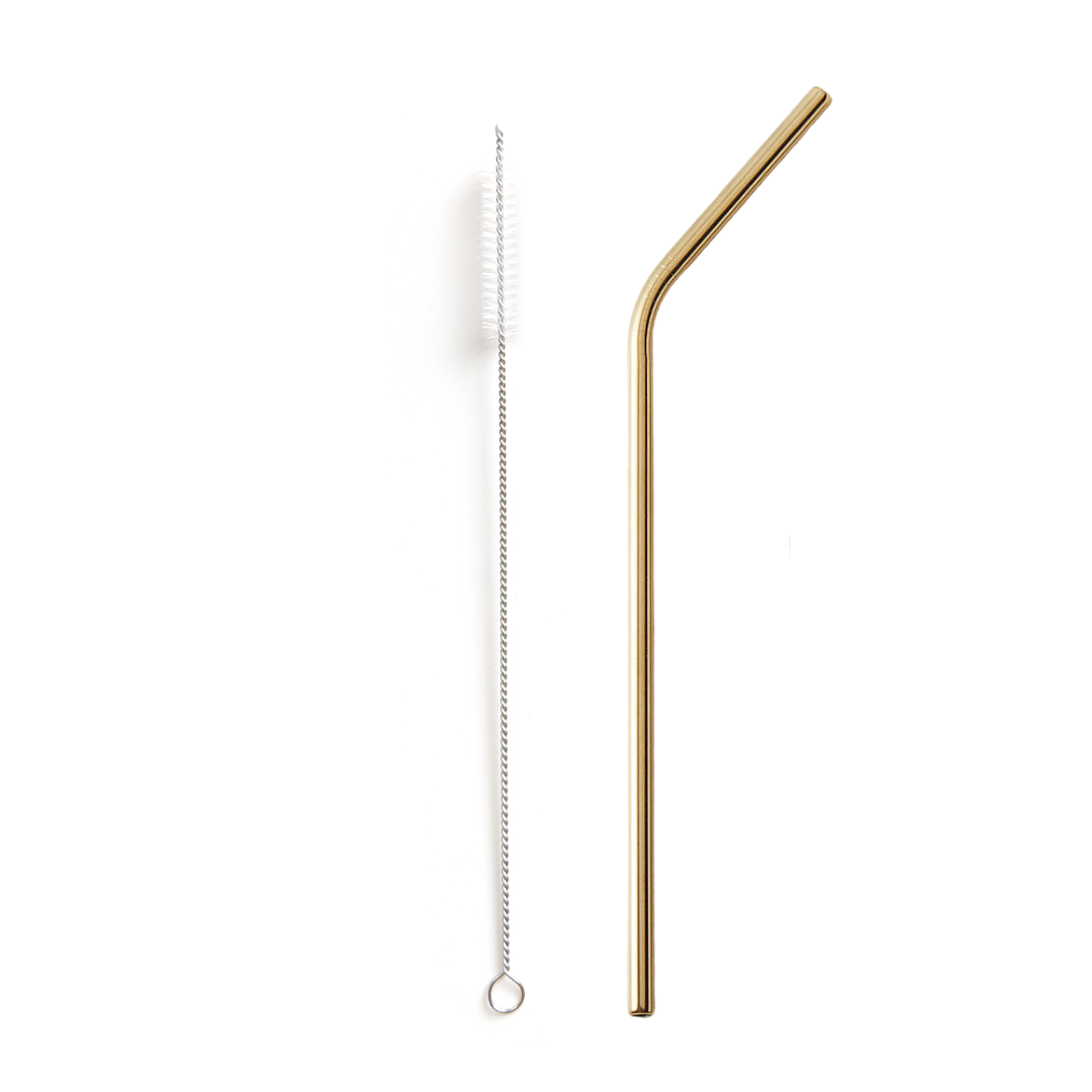 Paille réutilisable dorée