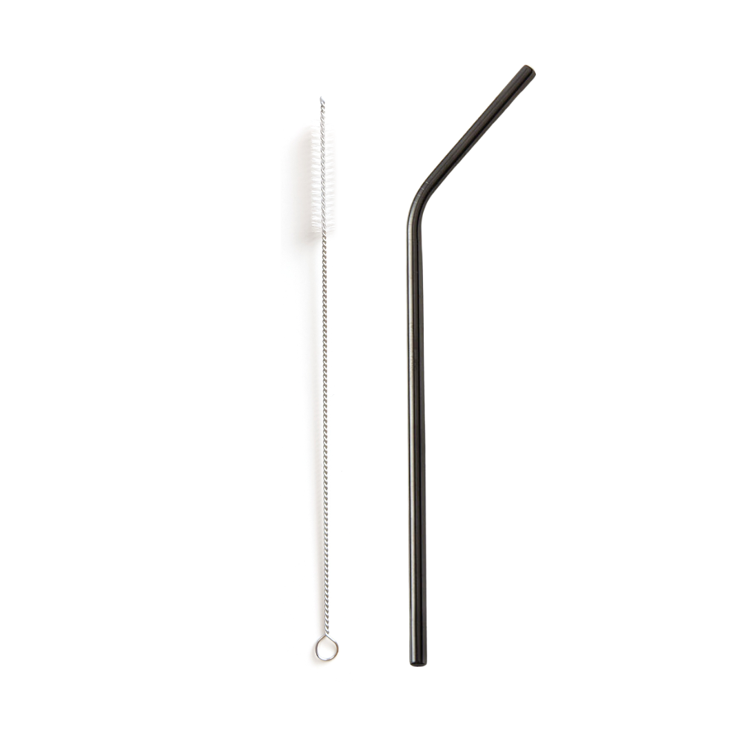 Paille réutilisable noire