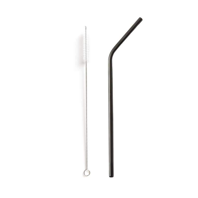 Paille réutilisable noire